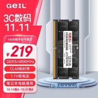 GEIL金邦 16G DDR5-4800  笔记本内存条 千禧系列