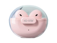 KO-STAR 【2023新款】T26 真无线蓝牙耳机迷你隐形运动降噪超长续航适用于苹果安卓手机通用 【指纹触控/开盖即连】少女粉
