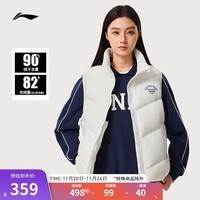 李宁羽绒马甲女子2024秋季新款休闲宽松柔软舒适时尚棉服外套AMRU004