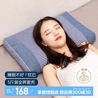 蜀国御 5斤装全荞麦皮颈椎硬枕头舒适睡眠成人失眠枕配棉枕套海洋蓝