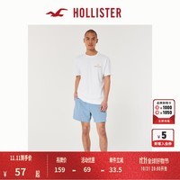 HOLLISTER24夏季新款美式情侣宽松印花短袖T恤上衣男女KI323-4109 白色 L