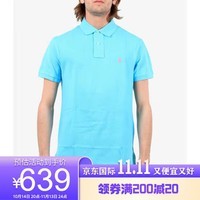 拉夫劳伦（Ralph Lauren）男士Polo衫短袖 商务休闲 710795080 024绿松石蓝 XL 