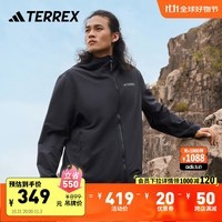 adidas加绒舒适户外连帽软壳衣男装冬季阿迪达斯官方TERREX 黑色/黑色 L