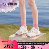 斯凯奇（Skechers）老爹鞋女樱花鞋低帮运动鞋896116 WMLT白色/多彩色 35 