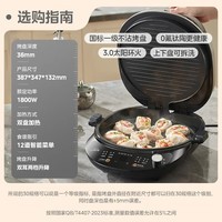 美的（Midea）电饼铛 电饼档 双面加热烙饼锅 早餐机 加大加深可拆三明治煎烤煎饼薄饼机0氟钛陶匀火烤盘JKC3086