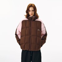 FPA「90白鸭绒」FPA结构撞色连帽轻量化羽绒服国潮牌美式冬季羽绒衣 棕粉色 XL