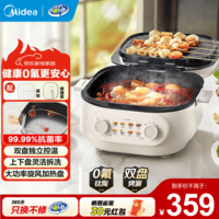 美的（Midea）【价保618】电饼铛 可拆洗大火力速热 三明治机早餐机煎饼锅 方形蒸汽煎烤悬浮加深加大烤盘烙饼 双盘加深烤涮|JKC2875