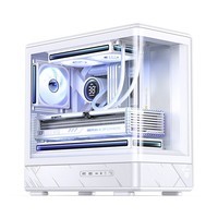乔思伯(JONSBO)D200白色 MATX机箱(无立柱曲面海景房/240冷排/ATX电源/数码显示屏/Type-c Gen2 10Gbps+)