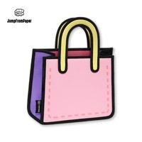 JumpFromPaper生日礼物扁扁包二次元2D可爱卡通漫画斜挎包礼物 甜心粉
