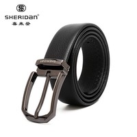 喜来登（SHERIDAN）男士皮带 头层牛皮 针扣腰带时尚商务休闲裤带送男友七夕礼物 NL190351S 礼盒装
