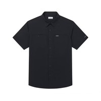 Columbia哥伦比亚速干衣男26夏季新款户外短袖衬衫UPF100防嗮翻领衫AE3556 010 M 175/96A