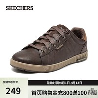 斯凯奇（Skechers）男鞋春季商务休闲板鞋舒适软底缓震通勤平底工作鞋210946