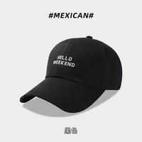 稻草人（MEXICAN）棒球帽男2025新款大头围时尚显脸小百搭时尚鸭舌帽女四季通用 【黑色】 均码 【54-60cm可调节】