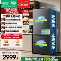 容声战神556L双净双系统法式多门电冰箱家用除菌2026新款家用新一级能效 国家补贴 BCD-556Q30FQLBJ灰色