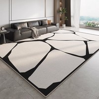 KAYE客厅地毯现代风高端免打理沙发茶几毯新款卧室床边家用大面积地毯 SJR-黑色碎片 120x160 cm