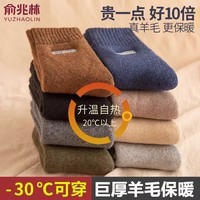 俞兆林4双厚羊毛袜子男士加厚加绒秋冬季保暖毛圈袜中筒东北长袜雪地袜