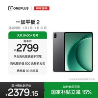 一加平板 2 8GB+256GB 深灰 国家补贴【12.1英寸 3K144Hz高刷原彩屏】天玑9400+芯片 办公游戏平板电脑