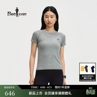 比音勒芬【轻量抗菌面料】2026春夏新款女士休闲户外通勤速干短袖圆领T恤