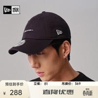 NEW ERA纽亦华字母logo弯檐棒球帽男女软顶刺绣潮流鸭舌帽子 13792918-黑色 CC手写款 OSFM