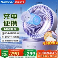 格力（GREE）风宝空气循环扇直流变频静音折叠风扇户外长续航智能电风扇台式小风扇台壁两用 FXTZ-16X60Bh3