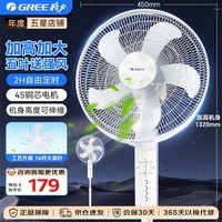 格力（GREE）电风扇家用大风量五叶立式落地扇 客厅宿舍定时转页扇摇头循环对流换气扇可升降机械电扇 FD-4012 白色