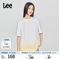Lee舒适版字母Logo印花渐变男女同款短袖T恤休闲潮流LUT0098474LE 黄色（尺码偏大，拍小一码） M