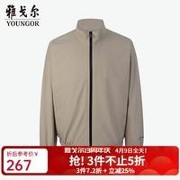 雅戈尔(YOUNGOR)夹克男士秋冬青年男单茄克舒适透气单夹克 咖色 L 175/96A