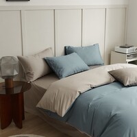 兰芮（Lanrui） 100S全棉四件套纯棉床上用品被罩床单枕套亲肤裸睡全棉套件 瑞吉尔蓝 1.5/1.8m床 床单款 （被套200*230cm）