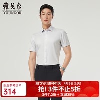 雅戈尔衬衫男TP免烫春夏青年男短袖衬衫全棉条纹衬衫柔软舒适 灰色条纹VSTP114806DJY 40 （175/92Y）