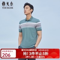 雅戈尔(YOUNGOR)POLO衫男士春夏青年男短袖POLO衫VSZS533110FFA VSZS533110SFA浅绿 2XL