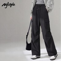 MJ STYLE美式直筒工装裤女26夏季凉感透气休闲百搭高腰宽松显瘦阔腿长裤