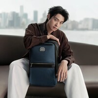 TUMI/途明【魏大勋同款】ALPHA BRAVO 男士尼龙商务双肩包 蓝色