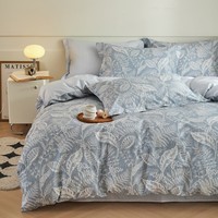 AIDLI 纯棉床上四件套40支纯棉 被套床单被罩床上用品双人全棉套件 扶摇 四件套 床单款 （被套200*230cm）