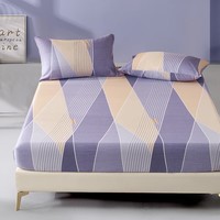 水星家纺出品百丽丝床笠单件全棉 40支阳光全棉面料床笠罩 奥兰时光全棉印花床笠 120cm*195cm