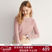 帕罗（PALUOPO）100%纯羊绒秋冬2025新款圆领纯色套头针织打底衫毛衣ET20008R 藕粉 M 160/100