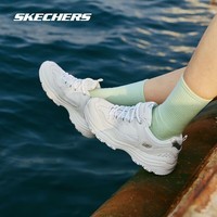 斯凯奇(Skechers)奥利奥熊猫鞋丨老爹鞋女经典黑白复古秋冬轻便潮流增高运动休闲鞋 【女款】白色-WHT 37