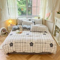 多兰诗（Duolanshi）牛奶绒四件套卡通双面加绒学生宿舍家用床单被套床上用品套件 可可小香 1.5米 床单款 被套200*230cm 四件套
