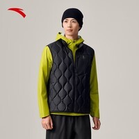 安踏雪壳羽绒马甲户外立领短款外套男装冬季保暖棉服