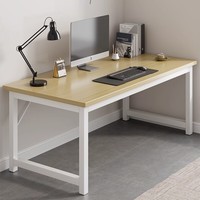 修乐（XIULE）电脑桌台式简约长方形家用办公书桌出租小户型学生写字学习电竞桌 【加固横杆】浅胡桃色80CM