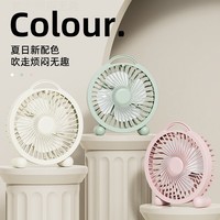 赞婴美大风力桌面风扇USB充电便携式学生宿舍办公室迷你小风扇 【4寸】颜色随机-直插款1个