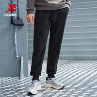 特步(XTEP)钜惠运动套头卫衣情侣百搭新款学生上衣男子上衣裤子潮流运动裤 正黑色-0142(加绒-男) L