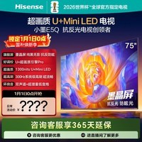 海信（Hisense）电视小墨E5Q 75英寸 4+64G Mini LED 墨晶屏 300Hz高刷 DeepSeek AI智能 E5N升级75E5Q 75英寸 国家补贴
