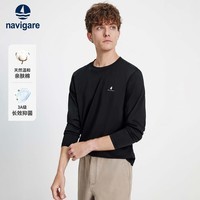 纳维凯尔意大利小帆船男士25年秋款圆领长袖T恤基础款内搭上衣X1335002021