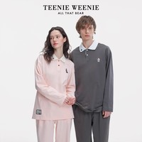 Teenie Weenie小熊睡衣情侣春夏季2025新款休闲宽松复古学院刺绣长袖家居服套装 【长袖长裤】女款-珍珠粉 M
