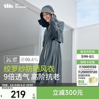 蕉下（beneunder）防晒衣女长款防紫外线透气夏季户外运动防晒服AS10324 深蓝灰 XL