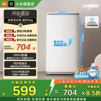 小米(MI)米家3kg内衣儿童迷你洗衣机全自动小型波轮洗衣机租房一级能效XQB30MJ110 米家洗衣机 迷你3kg 波轮