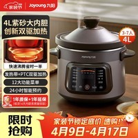 九阳（Joyoung）快炖电炖锅电砂锅电炖盅炖汤锅煲汤锅多功能锅紫砂锅4L燕窝粥汤锅熬粥电煮锅DG40K-GD405