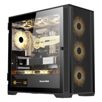长城（Great Wall）冰霜X3黑色电脑机箱（MATX/360水冷位/磁吸翻门/细网孔金属面板/U3/9风扇位/五槽PCI/兼容5080）