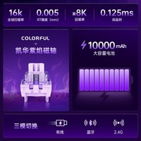 七彩虹（Colorful）青羽98 磁轴/机械键盘 隐姬IP98配列无线三模电竞游戏专用客制化全键热插拔 无畏契约打瓦双驱动 Ultra 紫绡-凯华紫焰轴