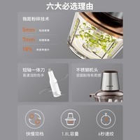 九阳(Joyoung)绞肉机家用 辅食机婴儿绞馅机 碎肉机 多功能料理搅拌 打蒜器电动 搅肉机2L S18-LA323